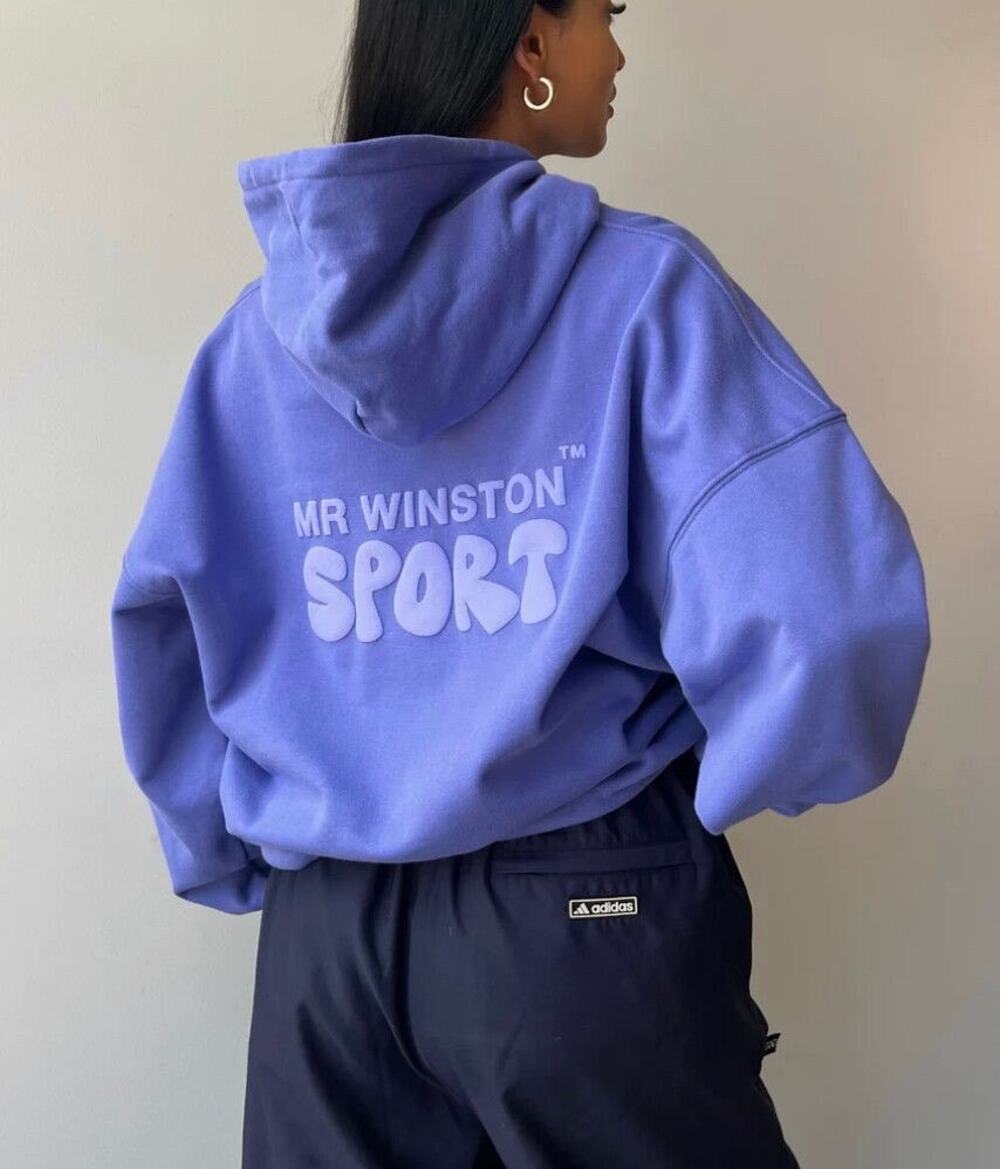 Mr Winston Grape Puff Hoodie Sweatshirt Small S